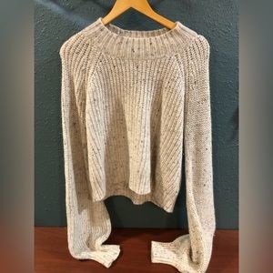 Doen Alpaca Mock Neck Balloon Sleeve Sweater in Oatmeal